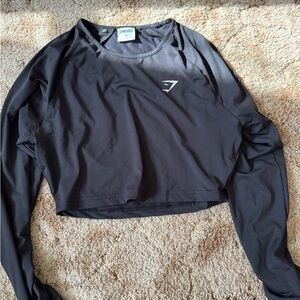 Gymshark Charcoal Long Sleeve Crop Top